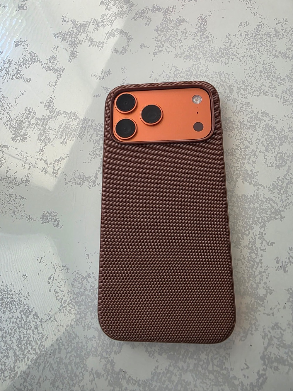 Brown Fabric Phone Case for iPhone 17pro max